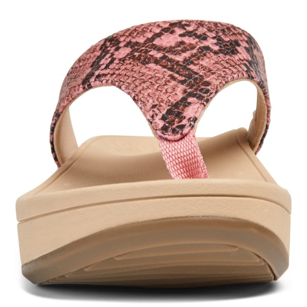 Vionic Sandals Ireland - Naples Platform Sandal Pink Snake - Womens Shoes Discount | LDTXH-7235